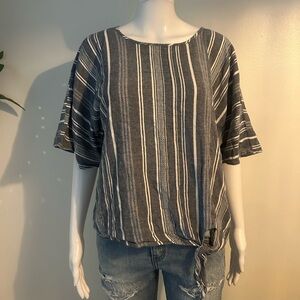 time & tru tie waist blouse